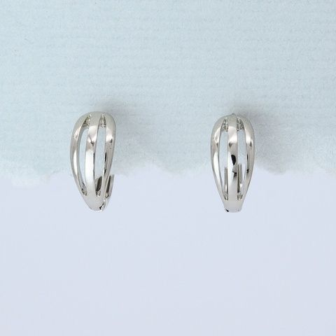 Сережки з медичного золота Біле Золото Кора - Xuping, 12&times;6 мм, 1.7 г, арт. 59158 59158БЗ фото
