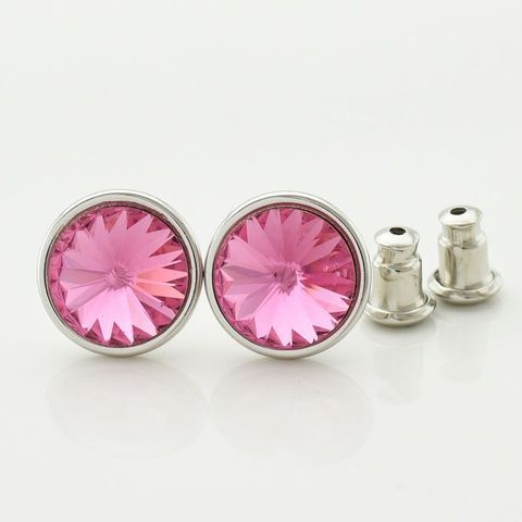 Серьги Xuping с кристаллами Swarovski 83081 размер 10х10 мм цвет розовый позолота Белое Золото 83081роз фото