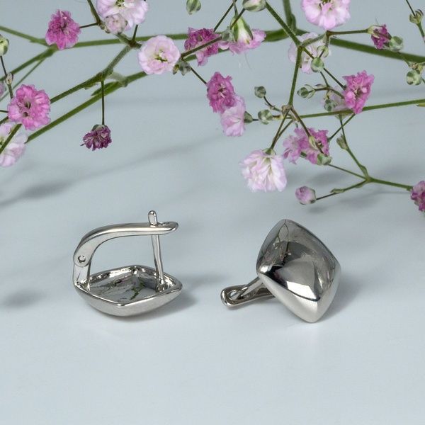 Сережки з медичного золота Біле Золото Pulse - DGS, 15х15 мм, 3.7 г, арт. 1196 1196БЗ фото