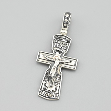 Срібний хрест з золотом Ісус Христос Ю627п розмір 48х20 мм вага 5.28 г Ю627п фото