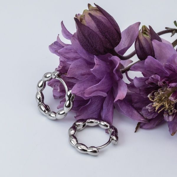 Сережки з медичного золота Біле Золото Міра - Xuping, 13х3 мм, 2.5 г, арт. 59081 59081БЗ фото