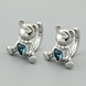 Сережки Teddy bear з кристалами Swarovski 45583 розмір 18х18 мм колір монтана вага 8.8 г позолота Біле Золото 45583БЗмонт фото 1