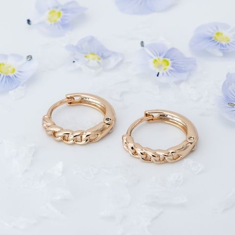 Сережки з медичного золота 18К Ланцюг - Xuping, 13х3 мм, 1.4 г, арт. 59821 59821К фото