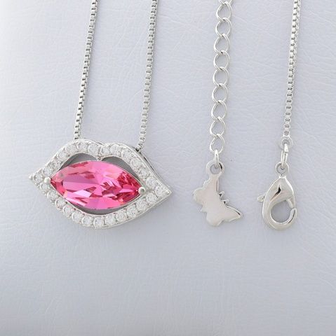 Набор Xuping Swarovski 87032 кулон 23х13 мм + цепочка 40+5 см цвет розовый позолота БЗ 87032 фото