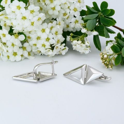 Сережки з медичного золота Біле Золото Стріла - Xuping, 28&times;13 мм, 4.3 г, арт. 59199 59199БЗ фото