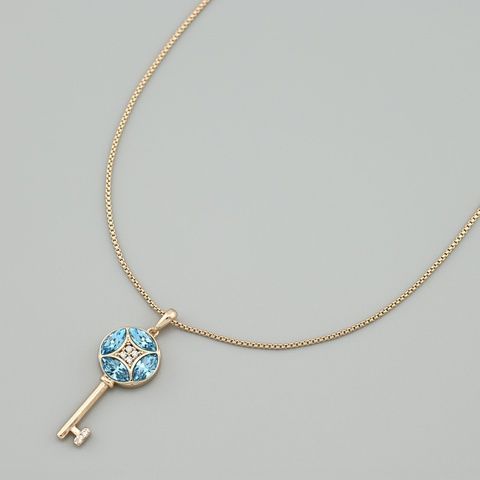 Кольє з кристалами Swarovski 50501 ширина 1 мм колір аквамариновий позолота 18К _50501Каква-0 фото