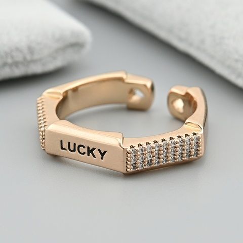 Кольцо Lucky 39606 ширина 5 мм белые фианиты позолота 18К _39606К-0 фото