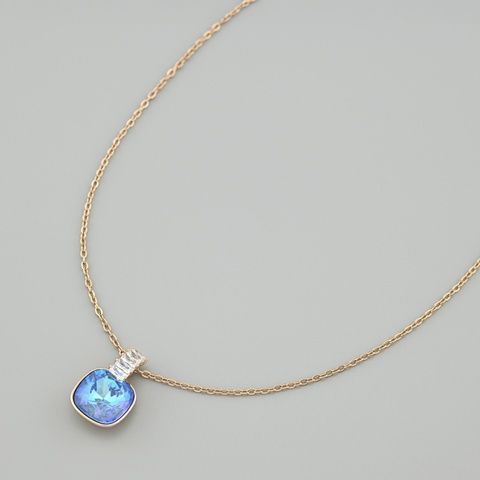 Кольє з кристалами Swarovski 50500 ширина 1.5 мм колір бірюзовий позолота 18К _50500Кбірюз-0 фото