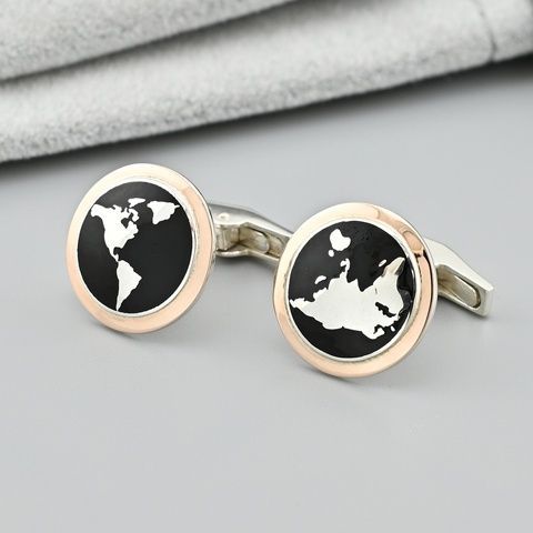 Серебряные запонки с золотом БС619 размер 15х15 мм вес 5.79 г БС619з фото