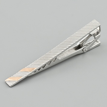 Срібний затискач для краватки з золотом БС747з розмір 65х6 мм вага 9.93 г БС747з фото