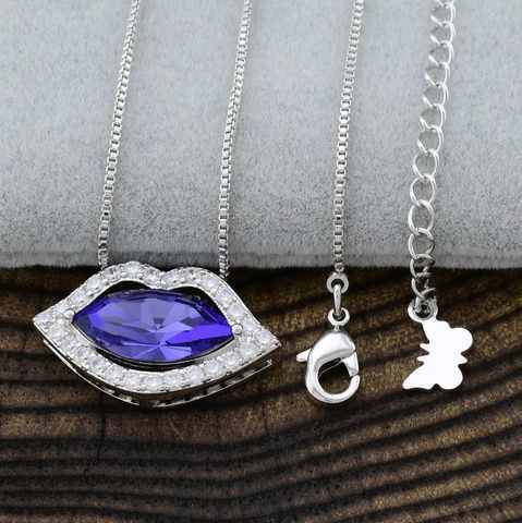 Набор Xuping с кристаллами Swarovski 87063 кулон 13х22 мм + цепочка 38+5 см цвет фиолетовый позолота БЗ 87063фиол фото