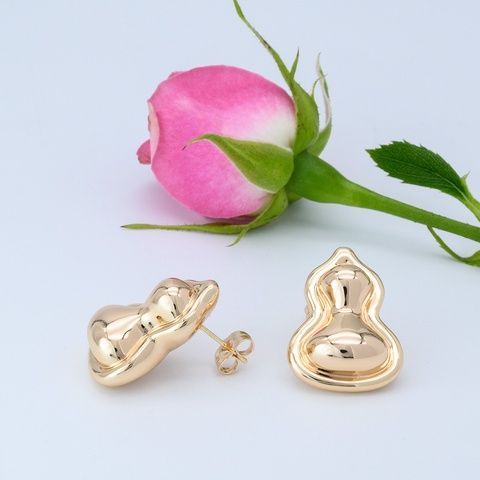 Сережки гвоздики із медичного золота 18К Крапля - Xuping, 26х20 мм, 6.3 г, арт. 59148 59148К фото