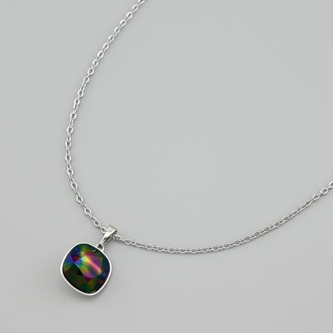 Кольє з кристалами Swarovski 50497 ширина 1.5 мм колір чорний обсидіан позолота Біле Золото _50497БЗчрнобсі-0 фото