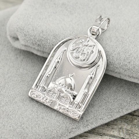 Кулон Мечеть 36808 для ланцюжків до 3 мм розмір 37х18 мм вага 4.9 г позолота Біле Золото 36808БЗ фото