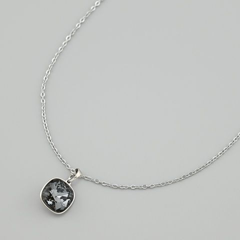 Кольє з кристалами Swarovski 50497 ширина 1.5 мм колір сірий турмалін позолота Біле Золото _50497БЗсіртур-0 фото