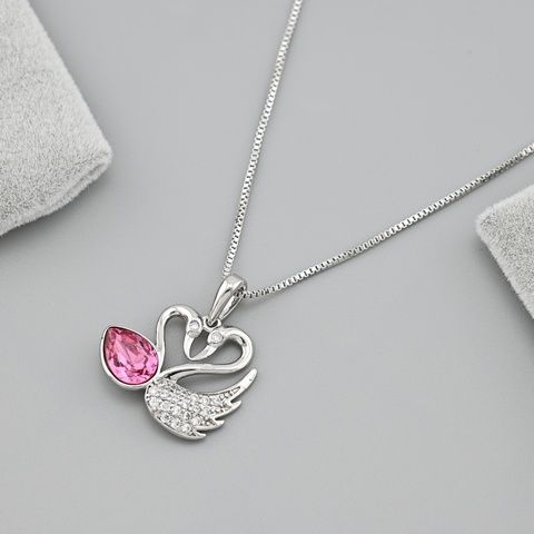 Набор Xuping с кристаллами Swarovski 87075 кулон 21х18 мм + цепочка 46+5 см цвет розовый позолота БЗ 87075роз фото