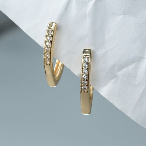 Сережки з медичного золота 18К з білими фіанітами Алмазні стрілки - DGS, 22х3 мм, 3 г, арт. 1226 1226К фото