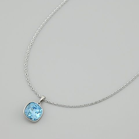 Кольє з кристалами Swarovski 50497 ширина 1.5 мм колір блакитний позолота Біле Золото _50497БЗблак-0 фото