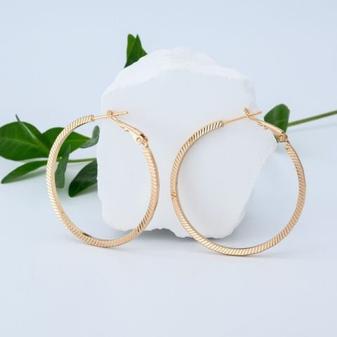 Сережки кільця з медичного золота 18К Акцент - Xuping, 39х2 мм, 6.9 г, арт. 59197 59197К фото