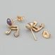 Сережки з кристалами Swarovski 53233 розмір 22х12 мм колір аметистовий опал вага 3.1 г позолота 18К 53233Каметоп фото 2