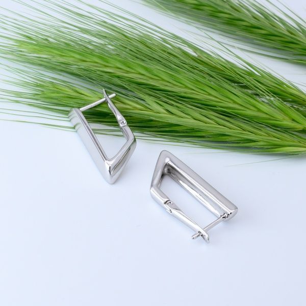 Серьги из медицинского золота Белое Золото Дана - Xuping, 23х5 мм, 3.9 г, арт. 58769 58769БЗ фото