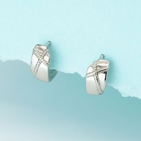 Сережки з медичного золота Біле Золото Харизма - Xuping, 12х6 мм, 2.3 г, арт. 59832 59832БЗ фото