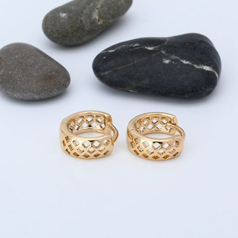 Сережки кільця із медичного золота 18К Сатомі - Xuping, 11х6 мм, 1.6 г, арт. 59900 59900К фото