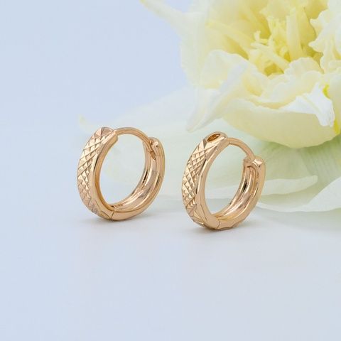 Сережки кільця з медичного золота 18К Олівія - Xuping, 13х4 мм, 2.2 г 59828 59828К фото