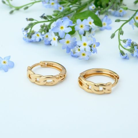 Сережки кільця з медичного золота 18К Плетіння - Xuping, 15&times;4 мм, 2,2 г, арт. 59153 59153К фото
