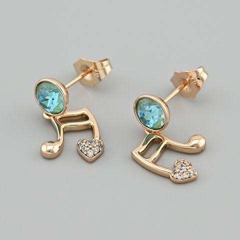 Сережки з кристалами Swarovski 53233 розмір 22х12 мм колір бірюзовий опал вага 3.1 г позолота 18К 53233Кбіроп фото