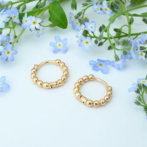 Сережки кільця з медичного золота 18К Офелія - Xuping, 13&times;2 мм, 1,8 г, арт. 59885 59885К фото