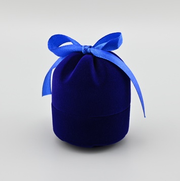 Футляр Подарунок для каблучки сережок 42621 синій оксамит розмір 6х5 см 42621син фото