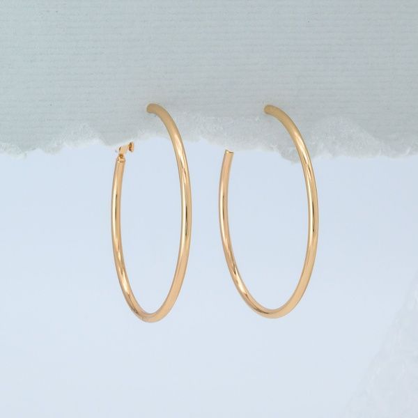Сережки кільця з медичного золота 18К Коло - Xuping, 45х2 мм, 7.0 г, арт. 59143 59143К фото